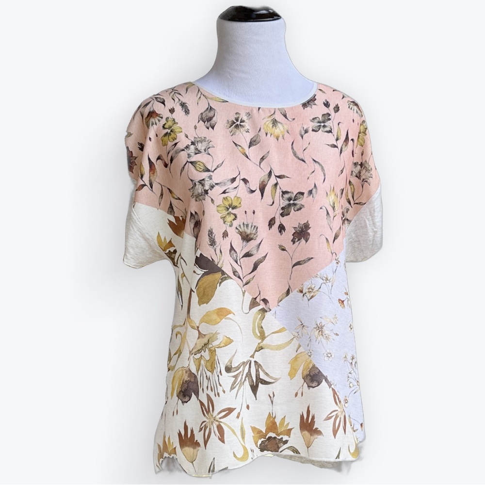 Floral Boho-Chic Romantic Pastel Ethereal Dreamy Airy Soft Girl Blousy Top ~ S